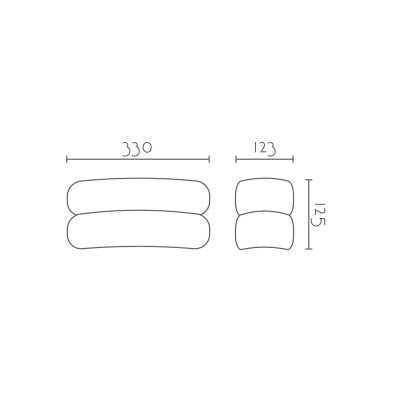 Aplique pared personalizable para LED 330mm escayola 5IN103