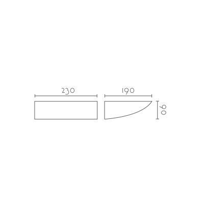 Aplique pared personalizable para LED 230mm escayola 5IN032