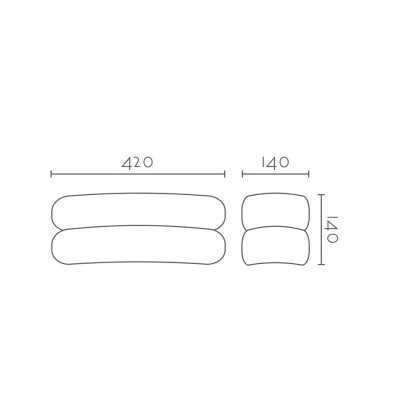 Aplique pared personalizable para LED 420mm escayola 5IN104