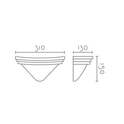 Aplique pared personalizable para LED 310mm escayola 5IN048