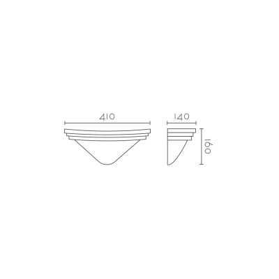 Aplique pared personalizable para LED 410mm escayola 5IN049