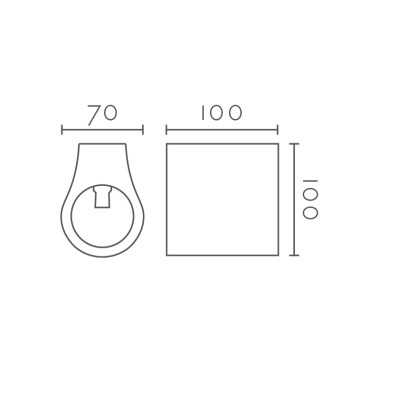 Aplique pared personalizable para LED 70mm escayola 5IN097