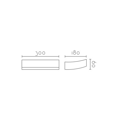 Aplique pared personalizable para LED 300mm escayola 5IN083