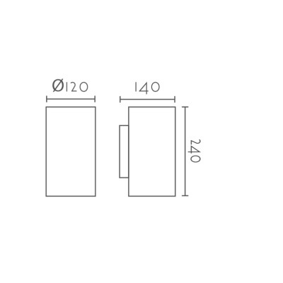 Aplique de yeso 240mm x 140mm x 120mm dos salidas
