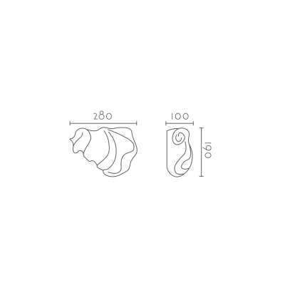 Aplique de yeso modernista 280mm x 190mm x 100mm