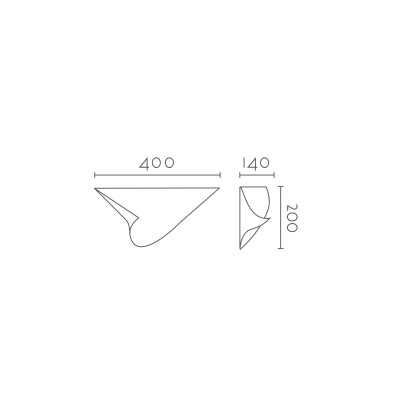 Aplique de yeso modernista 400mm x 200mm x 140mm