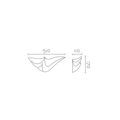 Aplique de yeso modernista 510mm x 170mm x 110mm