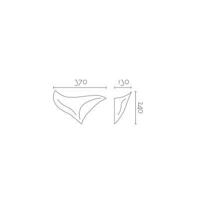 Aplique de yeso modernista 370mm x 240mm x 130mm