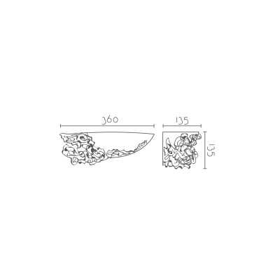 Aplique de yeso grabado 360mm x 135mm x 135mm