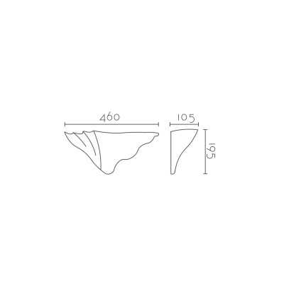 Aplique de yeso modernista 460mm x 195mm x 105mm