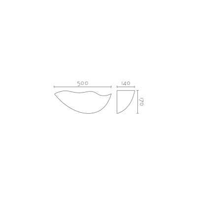 Aplique de yeso modernista 500mm x 170mm x 140mm