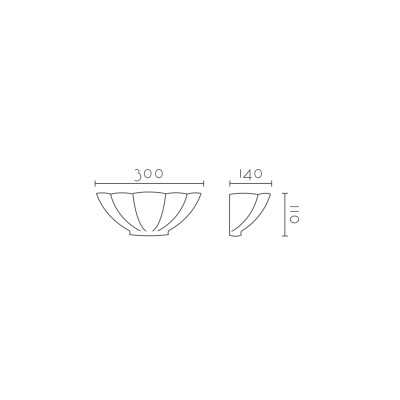 Aplique de yeso modernista 300mm x 110mm x 140mm