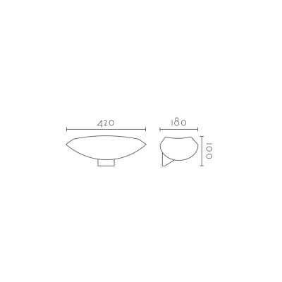 Aplique pared personalizable para LED 295mm escayola 5IN001