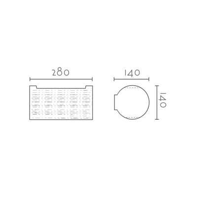 Aplique yeso grabado 280mm x 140mm x 140mm dos salidas