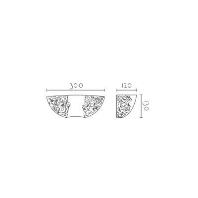Aplique pared personalizable para LED 460mm escayola 5IN044