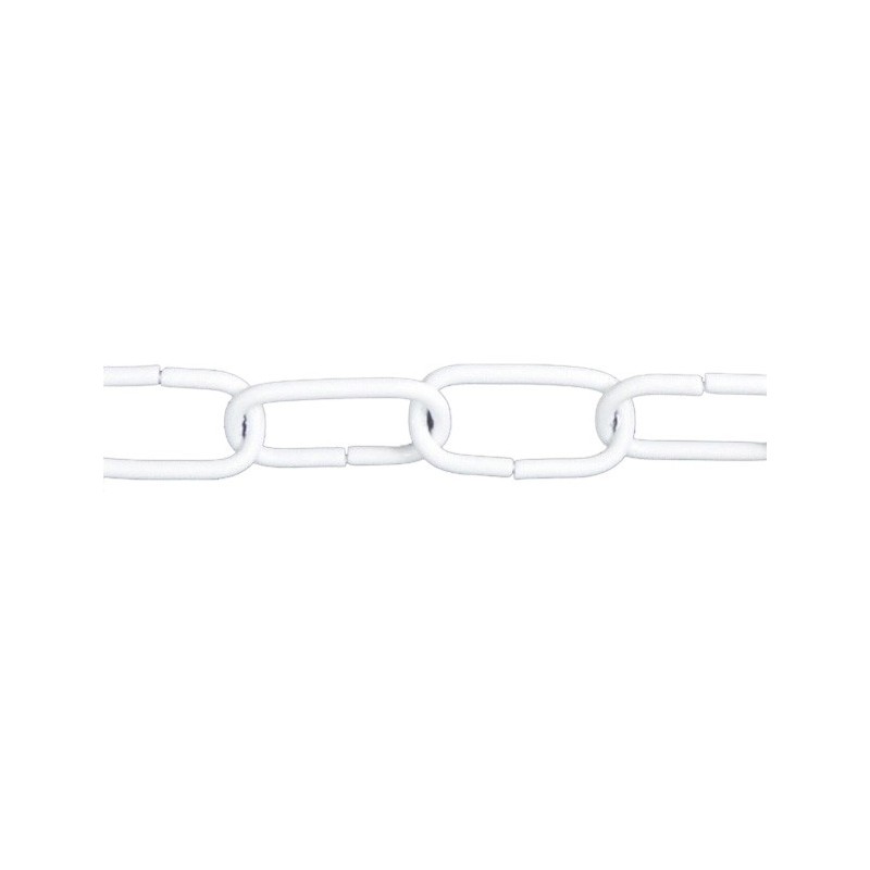 Weisse Metallkette mit 45mm Gliedern fuer schwere Lampen