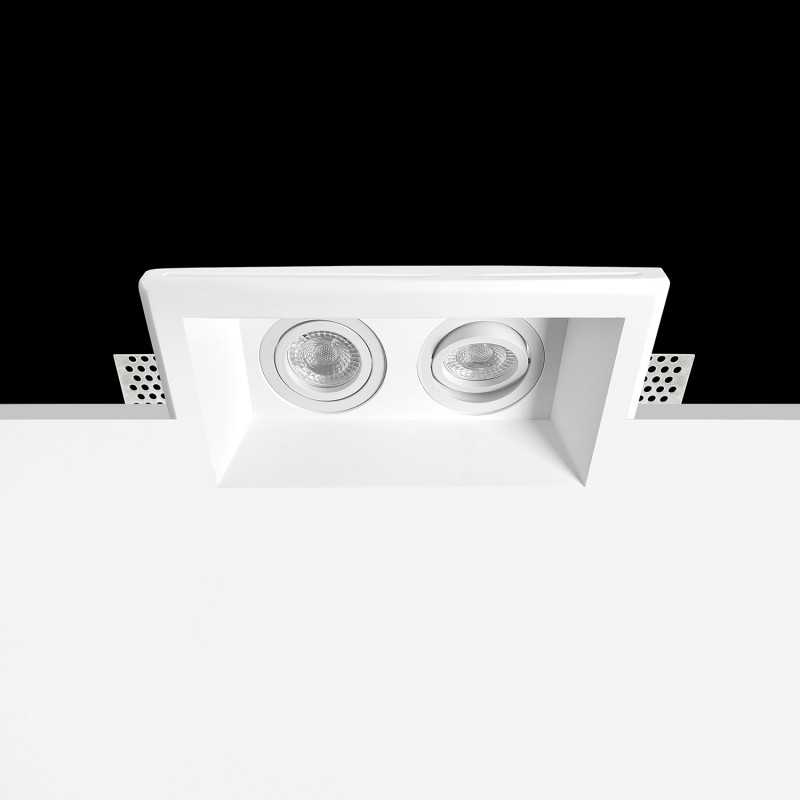 Foco de yeso doble 210mm x 110mm x 110mm alto