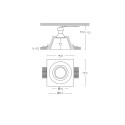Foco escayola GU10 de 73 mm diámetro y altura 123mm