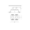 Foco de yeso doble 255mm x 135mm x 135mm alto