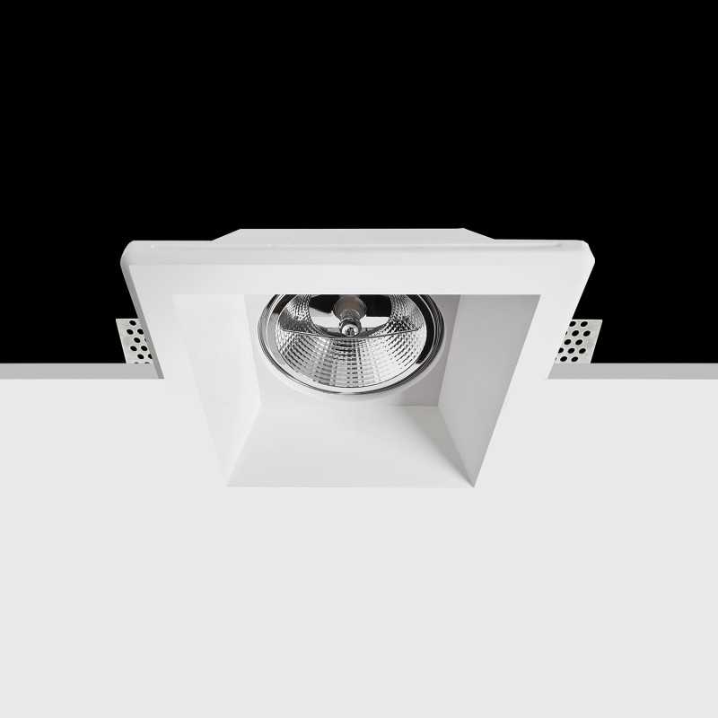 Foco escayola 120mm x 120mm x 132mm alto para AR111