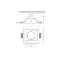 Foco escayola 120mm x 120mm x 132mm alto para AR111