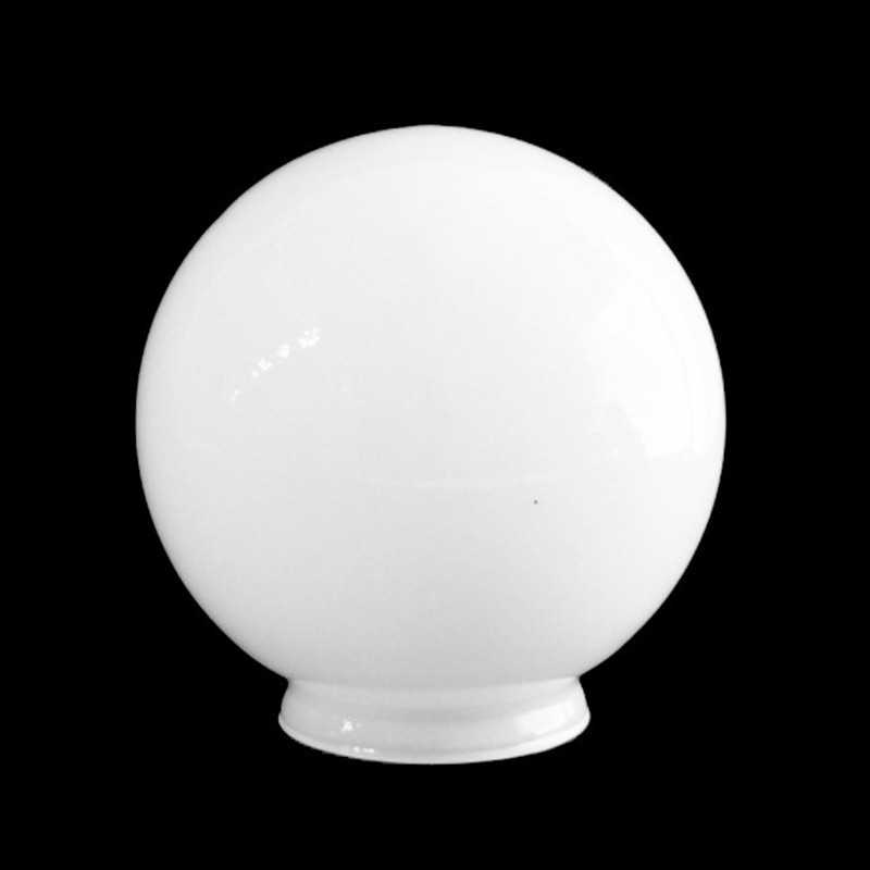 Weisser Glanz-Glasglobus mit Hals fuer Lampen