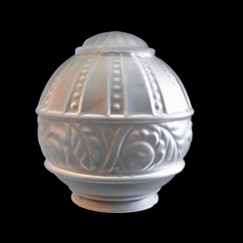 Bola de cristal mate decorada relieve 140mm cuello