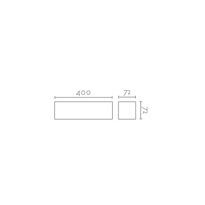 Aplique yeso recto 400mm x 72mm x 72mm doble salida