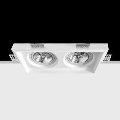 Foco escayola doble 375mm x 190mm x 120mm alto AR111