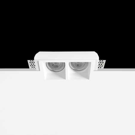 Foco doble escayola GU10 150mm x 52mm y altura 92mm