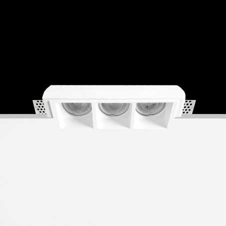 Foco triple escayola GU10 210mm x 52mm y altura 92mm