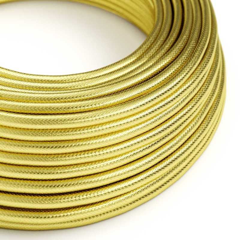 Cable decorativo textil a metros homologado recubierto de cobre oro