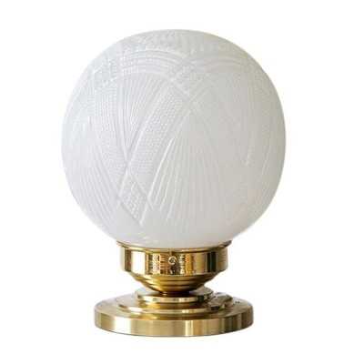 Tischlampe aus Messing mit Glaskugel