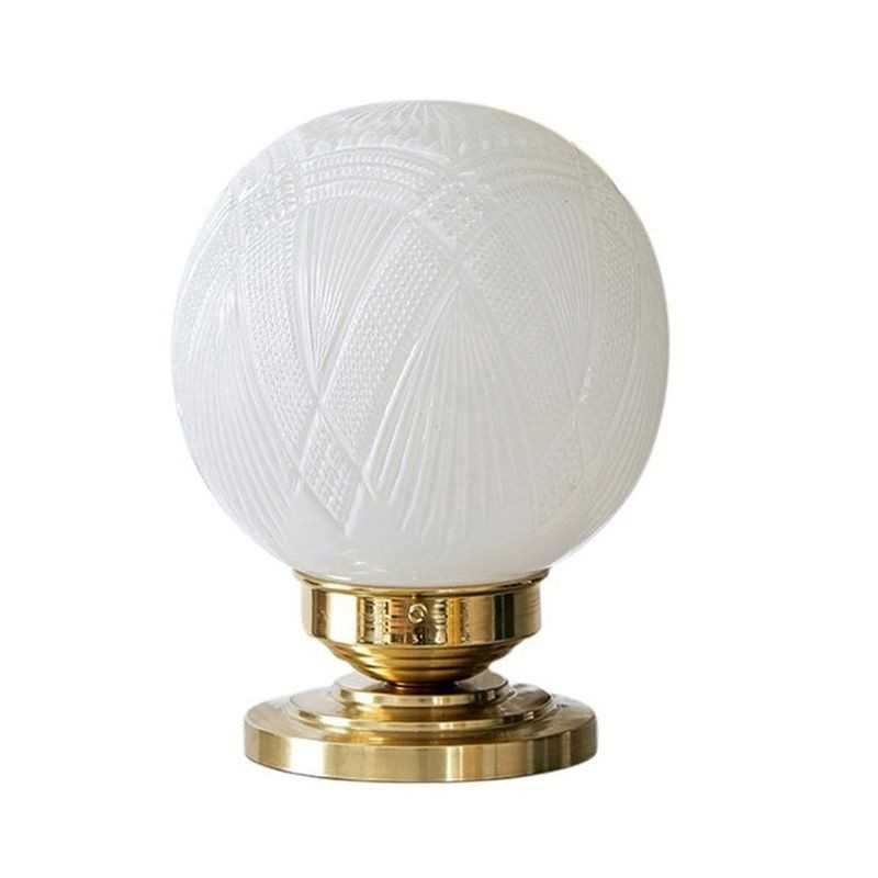 Tischlampe aus Messing mit Glaskugel