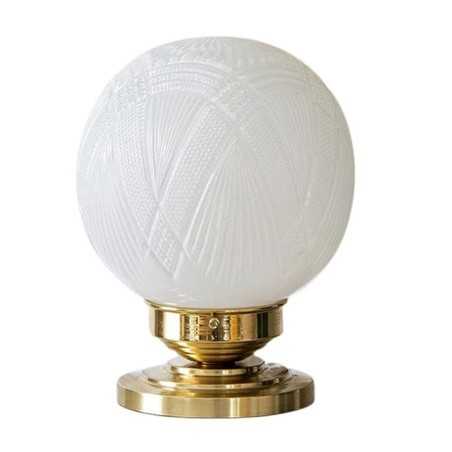 Tischlampe aus Messing mit Glaskugel