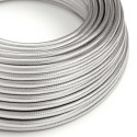 Cable decorativo textil a metros homologado recubierto de cobre plata