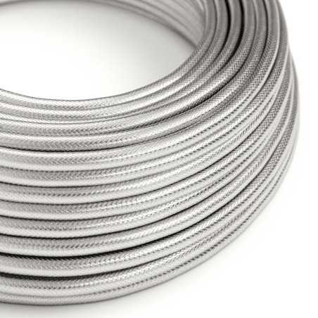 Cable decorativo textil a metros homologado recubierto de cobre plata