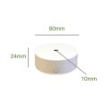 Weisser Deckenbaldachin 60mm Durchmesser x 24mm mit einem Ausgang
