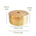 Metallabdeckung aus Messing 52mm hoch x 118mm Durchmesser