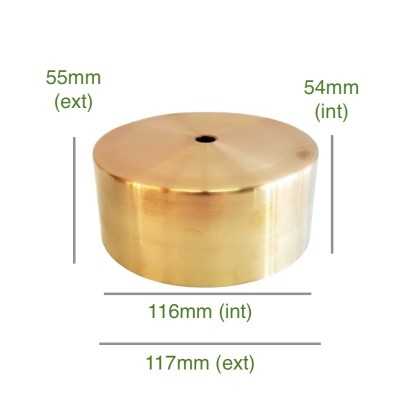 Metallabdeckung aus Messing 52mm hoch x 118mm Durchmesser