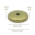 Tapa portaglobos de latón 63mm diámetro x 6mm