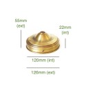 Messing-Glashalter 120mm x 22mm mit Schrauben