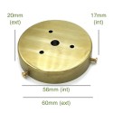 Portaglobos de latón 56mm x 17mm con tornillos