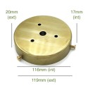 Portaglobos de latón 116mm x 17mm con tornillos