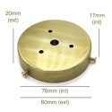 Portaglobos de latón 76mm x 17mm con tornillos