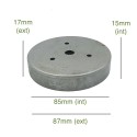 Portaglobos de hierro bruto 85mm x 15mm con tornillos