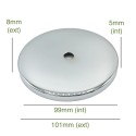 Tapa portaglobos cromada 99mm diámetro x 5mm