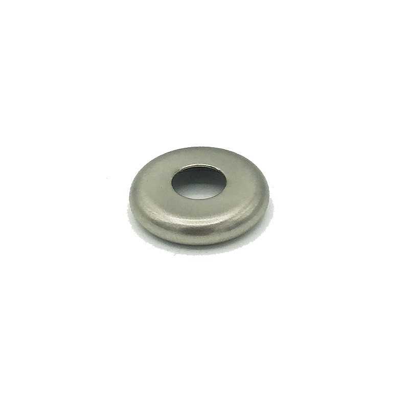 Tapa portaglobos acero cepillado redondeada 21mm diámetro x 4mm