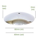 Tapa cóncava cromada 60mm x 2mm para globos de cristal