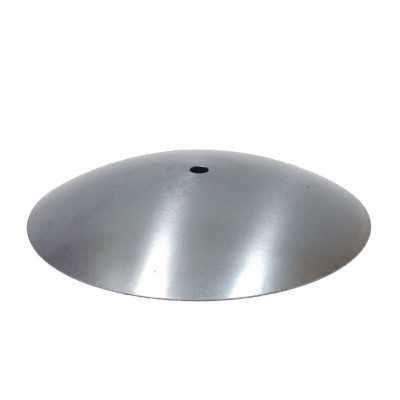 Tapa cóncava en hierro bruto 130mm x 3mm para globos de cristal